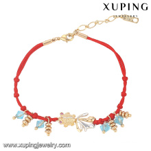 74500 Fashion Elegent Niedliches Rot Rope-Maded Multicolor Nachahmung Schmuck Armband mit einem Fisch überzogen